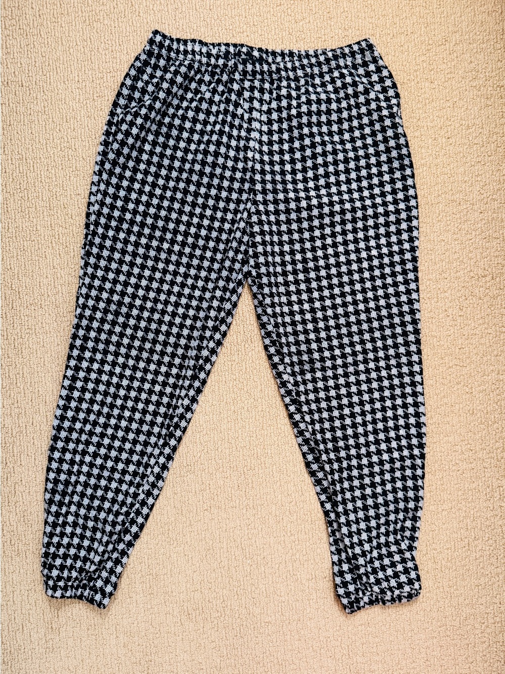 Mossimo Black & White Houndstooth Elastic Waist Pants